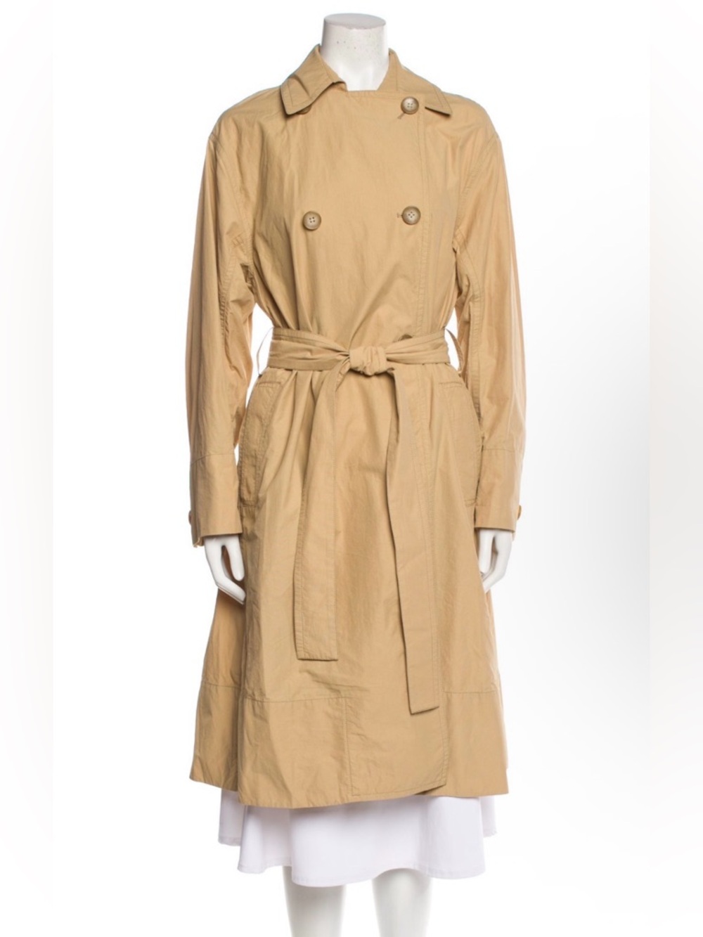 Vince Beige Trench Coat with Waist Tie